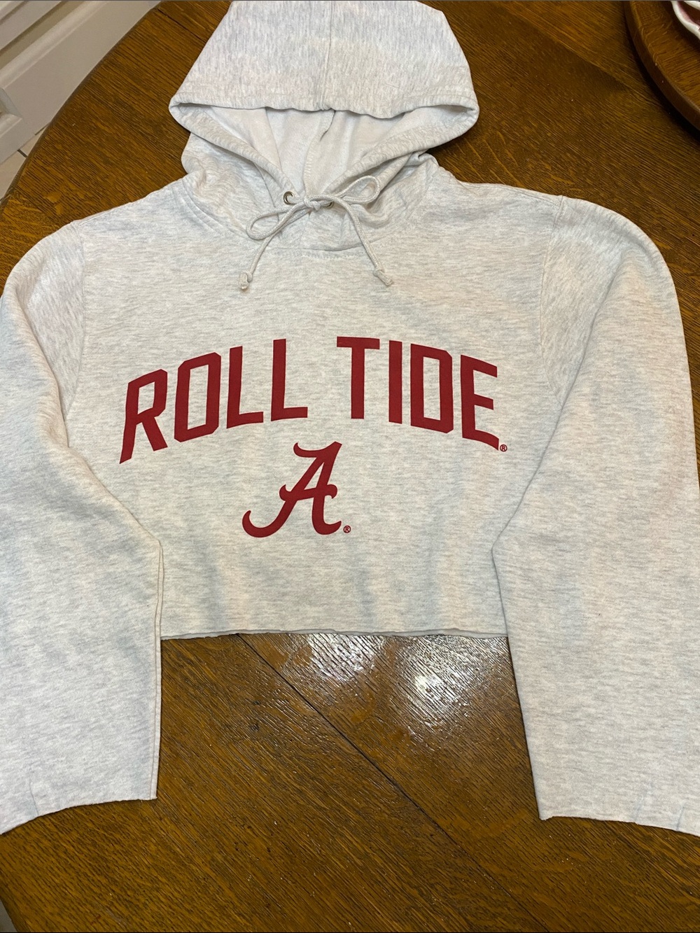 Alabama 'Roll Tide' Gray Crop Hoodie Sweatshirt size small like new